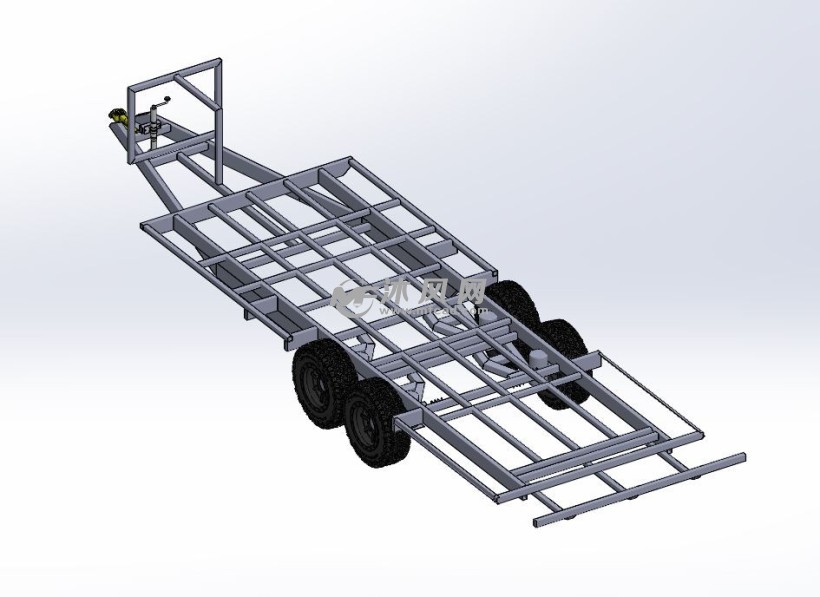 大篷车拖车底盘模型图大篷车拖车底盘结构图大篷车拖车底盘渲染图雇佣