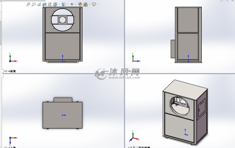 暖风机钣金外壳三视图