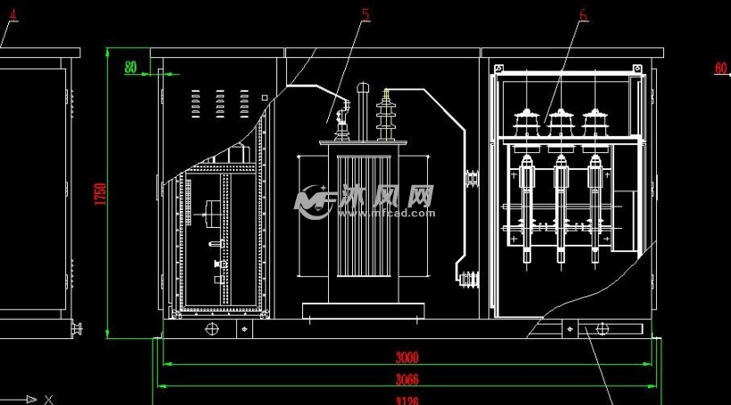 变压器柜剖视图