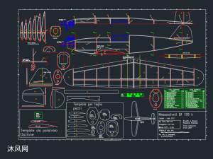 bf-109轻木飞机的cad图纸