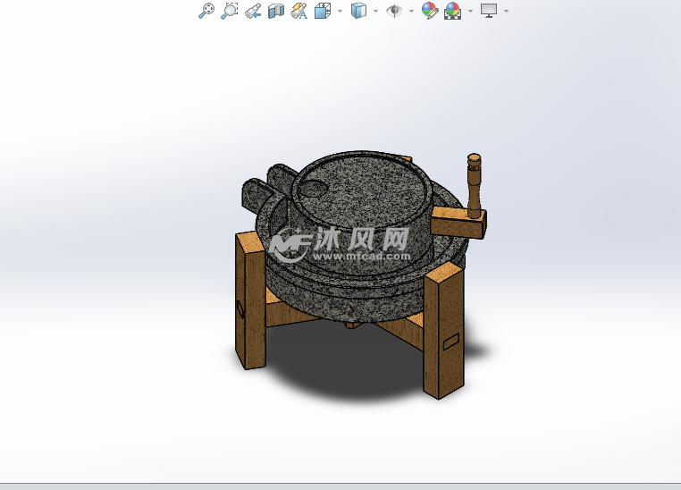 传统石磨手摇石磨 - 机械加工图纸 - 沐风网