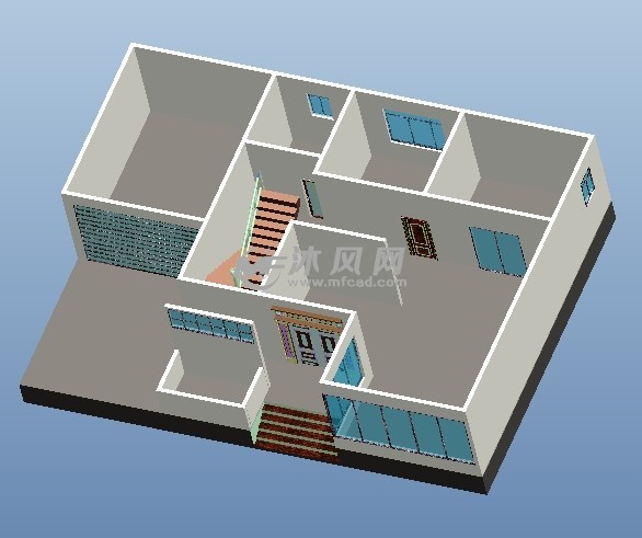 别墅建筑模型三视图图片