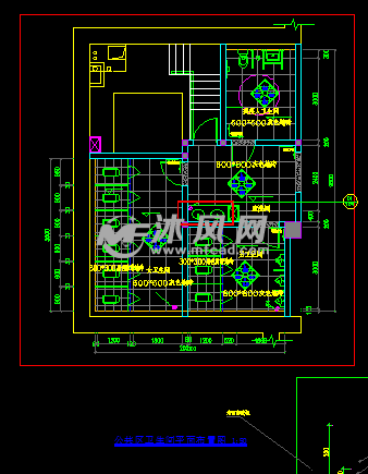卫生间平立面天花平面图
