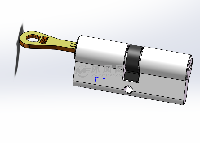ytc中分65通用智能插芯锁锁头装配体