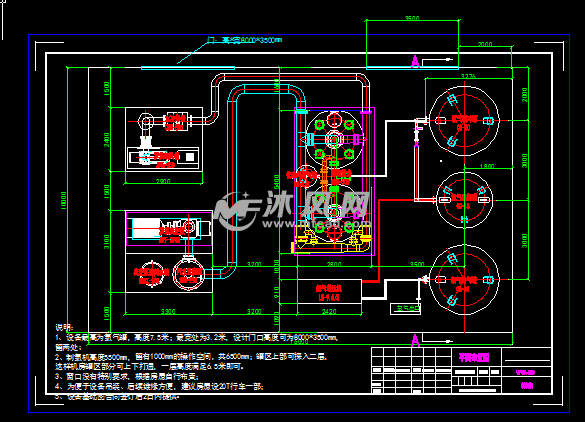 500空分设备及厂房布置图