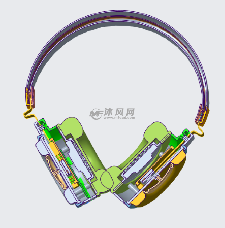 头戴蓝牙耳机三维图