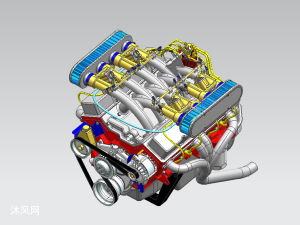 v8发动机模型图纸