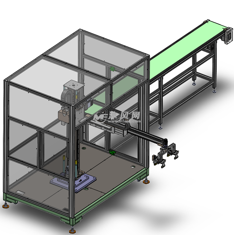 圆柱坐标搬运机器手 - 机器人模型图纸 - 沐风网