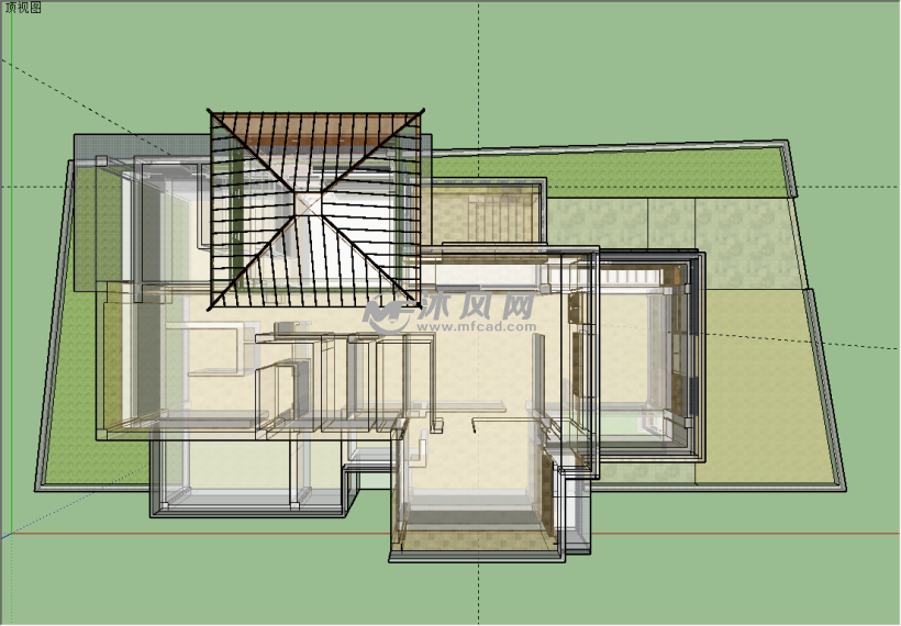 简约风格私人现代住宅三维模型 - 建筑模型图纸 - 沐风网