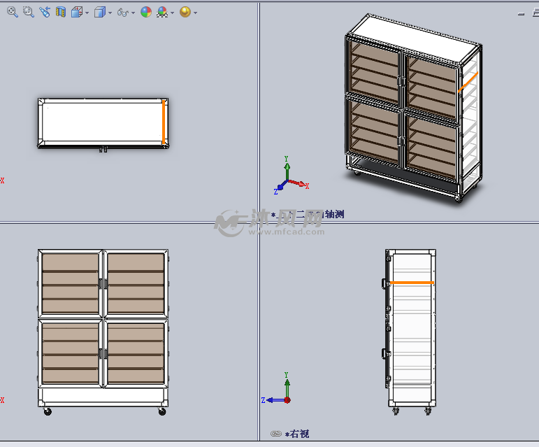 工具柜设计模型三视图