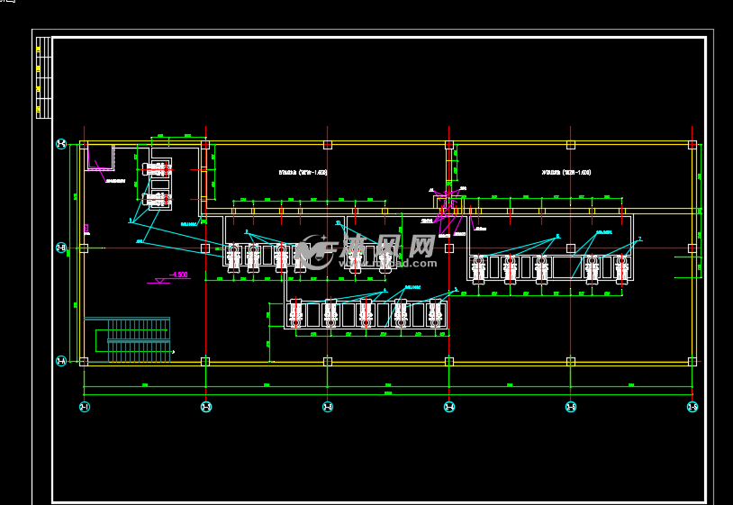 制冷站一层设备平面布置图