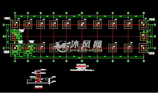 框排架结构危废库房建筑结构施工图纸