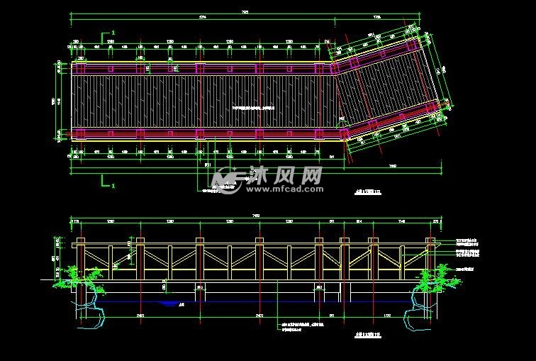 精品园林景观桥cad施工图