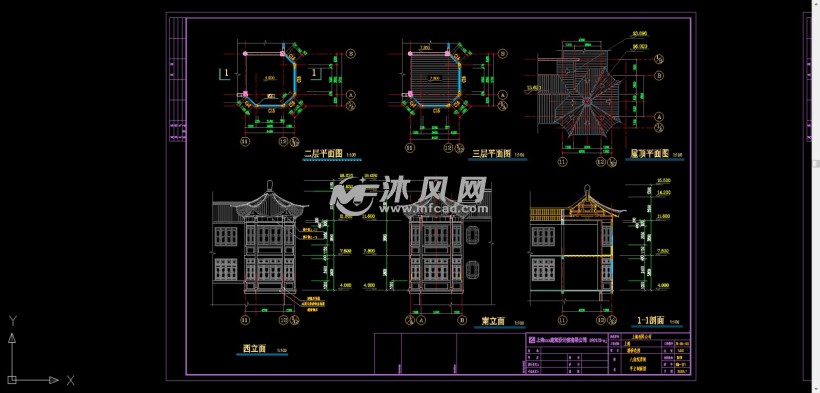 三层八角楼平立面
