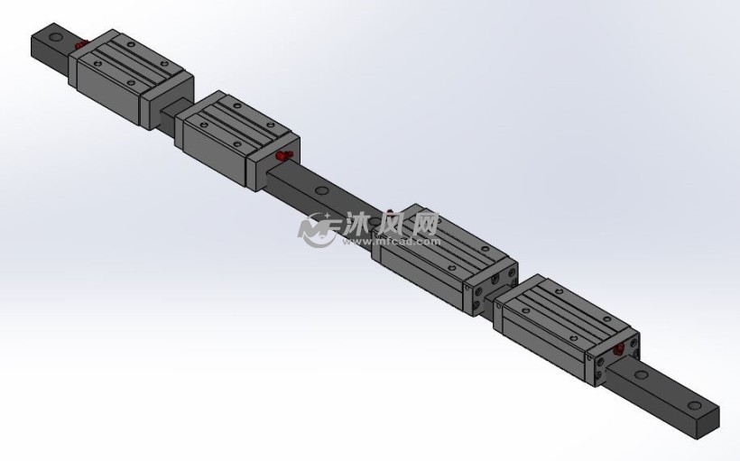 thk shs35 滑轨滑块 - 小五金模型图纸 - 沐风网