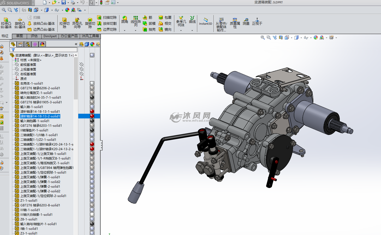 变速箱结构装配图