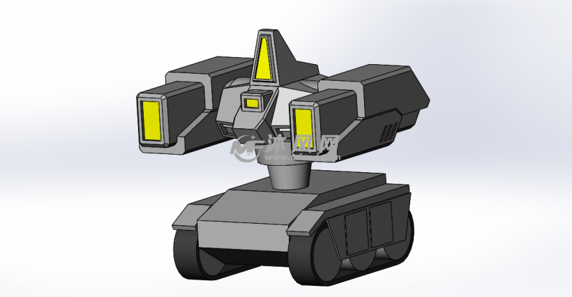 科幻激光坦克模型 军工模型图纸 沐风网