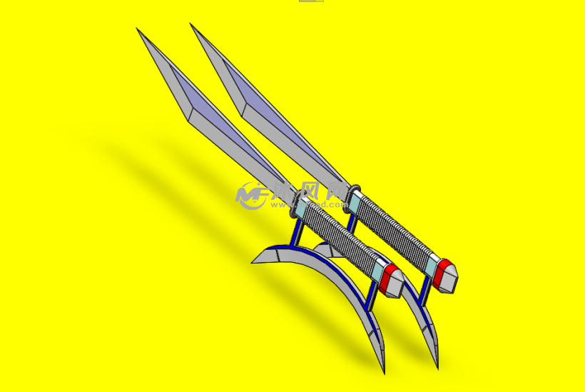 双手战刀模型 - 工装图纸 - 沐风网