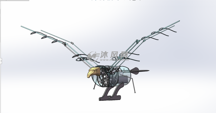 撲翼機器鳥修改版 - 機器人模型圖紙 - 沐風網