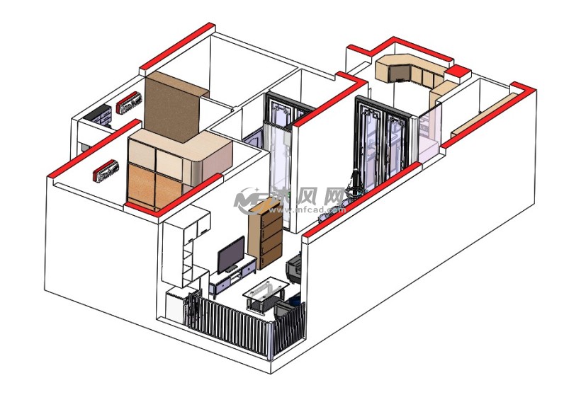 室内装修设计三维 - 建筑模型图纸 - 沐风网