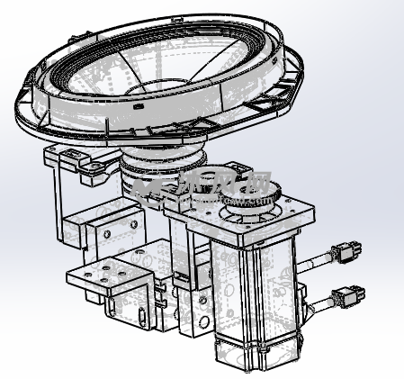 喇叭固定旋轉機構模型線性結構圖