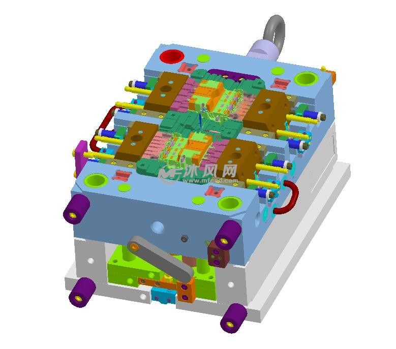 塑胶机壳强制复位机构模具 - 注塑模图纸 - 沐风网