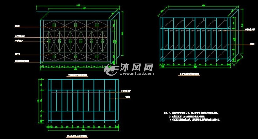 更衣室衣柜立面轴测图