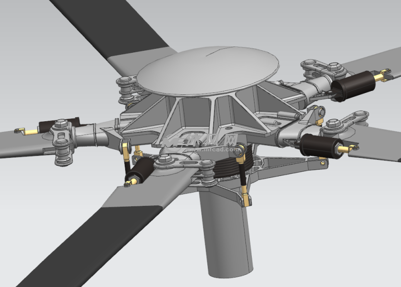 直升飞机螺旋桨旋翼轴三维设计