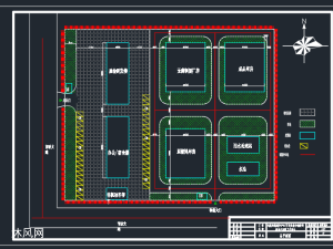 製藥廠凍乾粉針車間工藝流程圖 - cad建築圖紙 - 沐風網