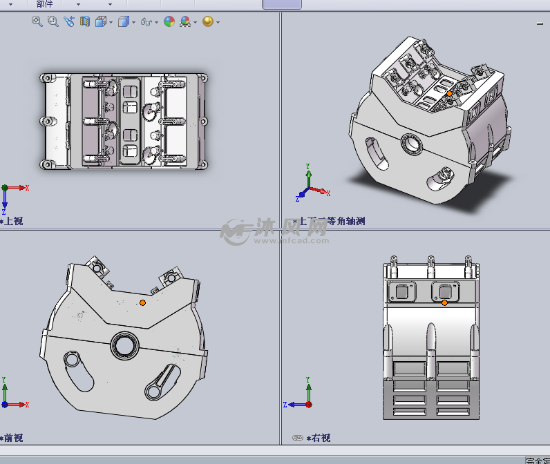 旋转发动机设计模型三视图