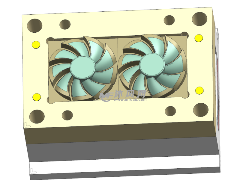 9叶cpu散热风扇模具