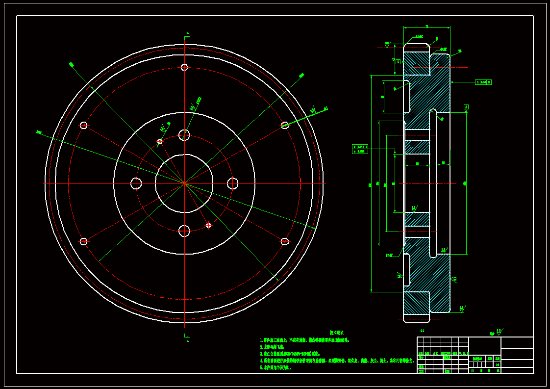 曲轴飞轮组设计cad图纸