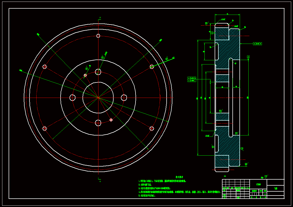曲轴飞轮组设计cad图纸