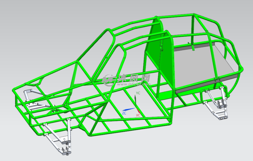 越野车钢管车架三维结构设计