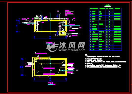 100方矩形蓄水池施工圖 - 引調水工程圖圖紙 - 沐風網