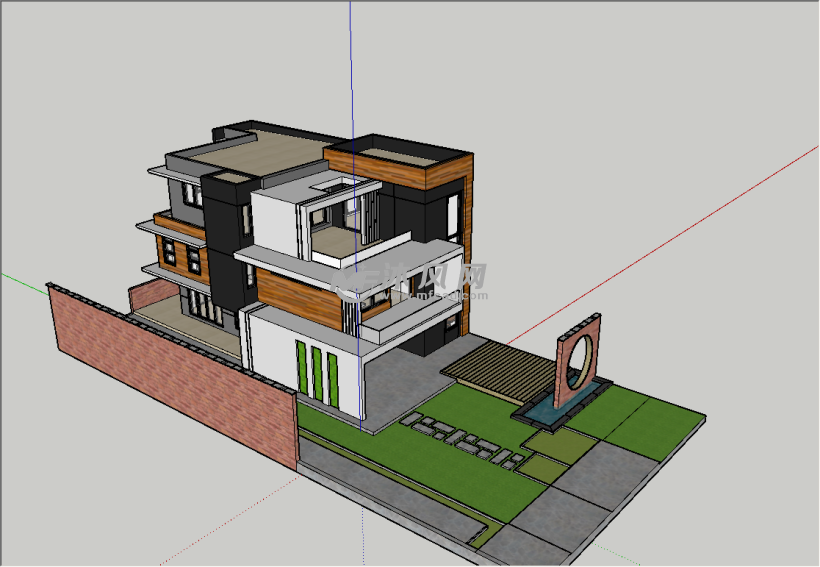 度假别墅模型轴测图