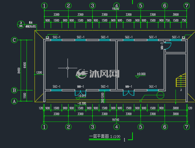 农村村委会办公楼土建部分 - 办公建筑图纸 - 沐风网