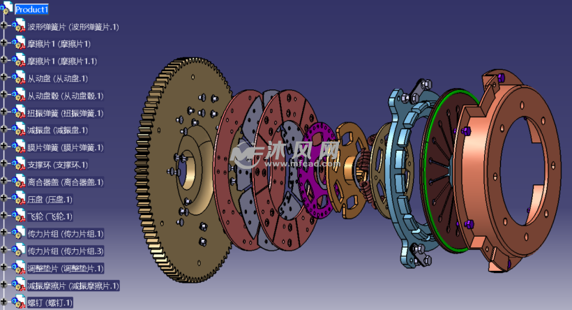 轿车拉式离合器catia
