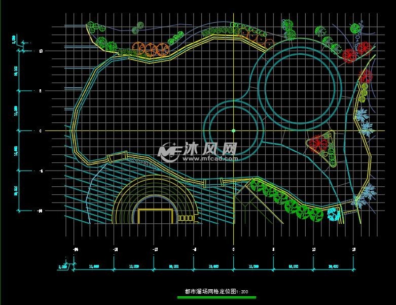 某广场绿化景观cad设计图