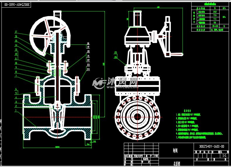 dn300 pn160 闸阀模型