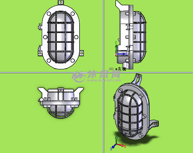 ab 05-121区ex-d iib舱壁灯三视图