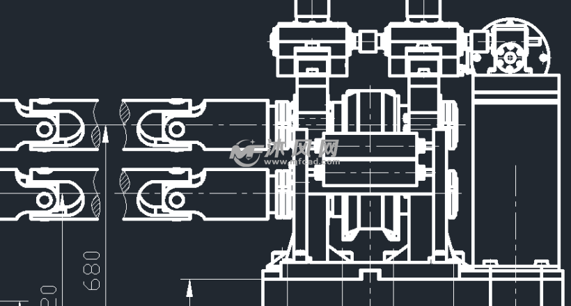 冷弯机总体装配cad图纸