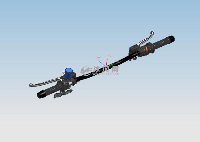 电动自行车把手三维图