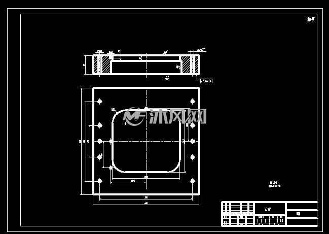 矩形端盖落料拉伸复合模 - 模具图纸 - 沐风网