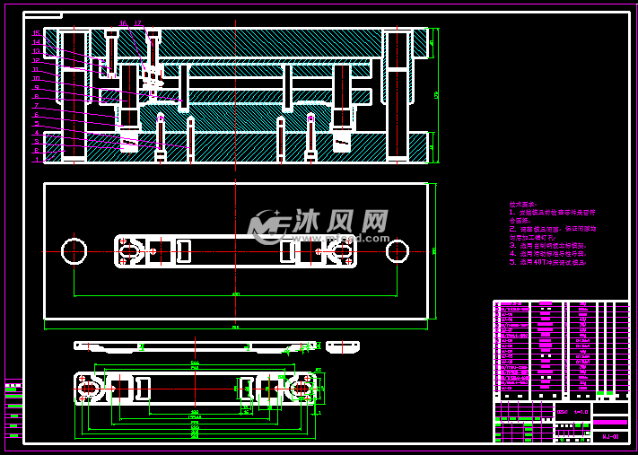 模具 翻邊彎曲模裝配圖