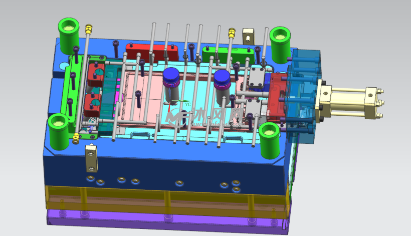 汽车扶手箱面板框模具图档