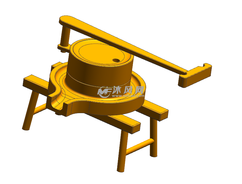 石磨-3d打印模型 - 机械加工图纸 - 沐风网