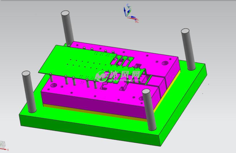 固定架弯曲冲压级进模设计图纸