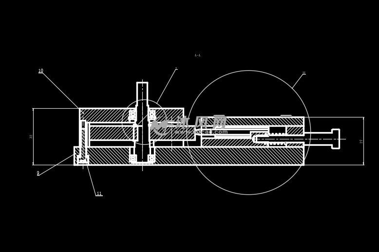 直线超声波电机2d俯视图