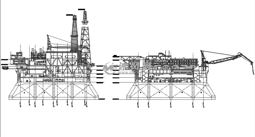 石油平台 钻油平台 石油机械 - 机床附件图纸 - 沐风网